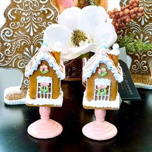 Pink Gingerbread House risers set 2